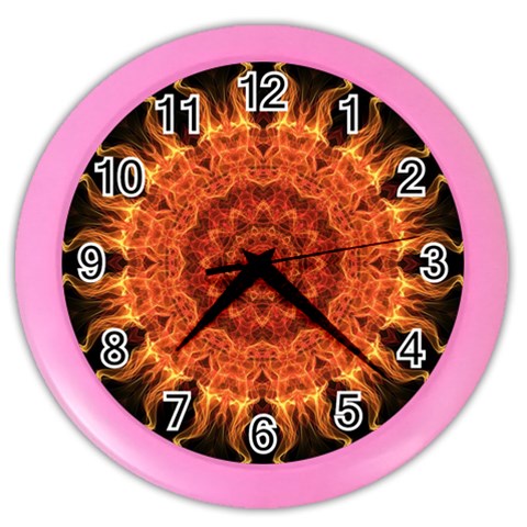 Flaming Sun Wall Clock (Color) from ArtsNow.com Front