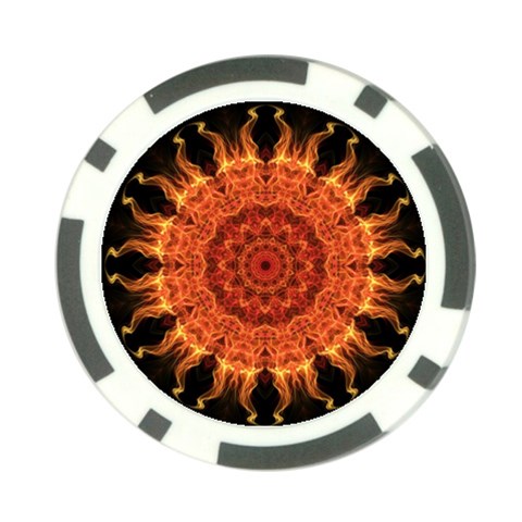 Flaming Sun Poker Chip from ArtsNow.com Front