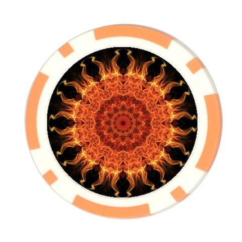 Flaming Sun Poker Chip from ArtsNow.com Front