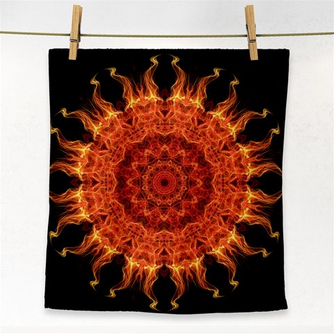 Flaming Sun Face Towel from ArtsNow.com Front