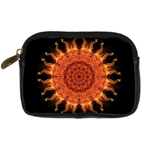 Flaming Sun Digital Camera Leather Case from ArtsNow.com Front