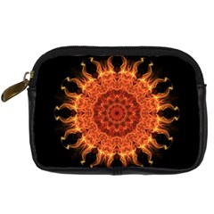 Flaming Sun Digital Camera Leather Case from ArtsNow.com Front