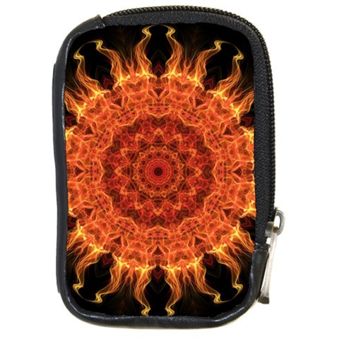 Flaming Sun Compact Camera Leather Case from ArtsNow.com Front