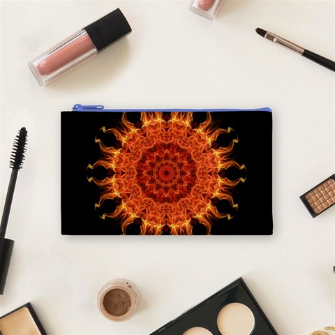 Flaming Sun Cosmetic Bag (Small) from ArtsNow.com Front