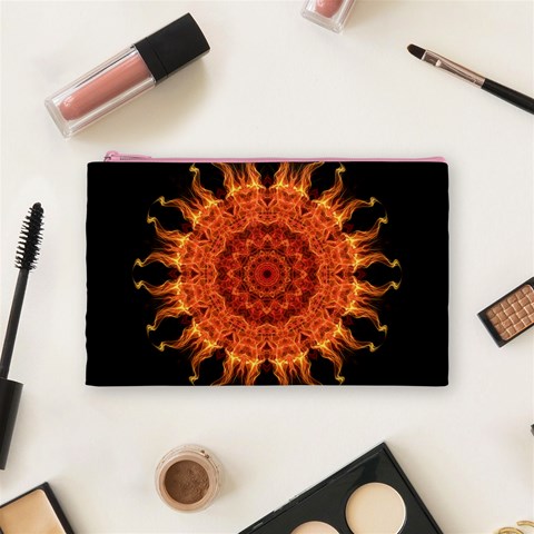 Flaming Sun Cosmetic Bag (Medium) from ArtsNow.com Front