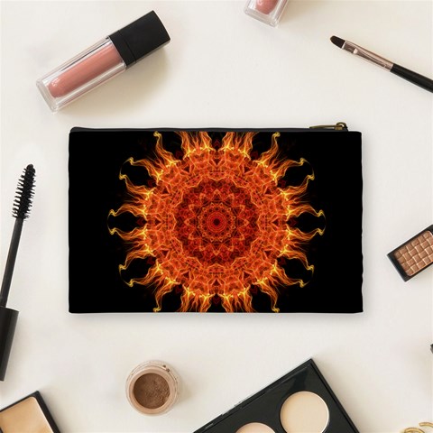 Flaming Sun Cosmetic Bag (Medium) from ArtsNow.com Back