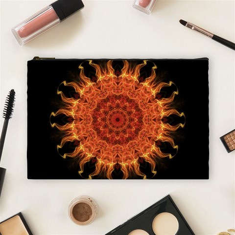 Flaming Sun Cosmetic Bag (Large) from ArtsNow.com Front