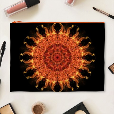 Flaming Sun Cosmetic Bag (XL) from ArtsNow.com Front