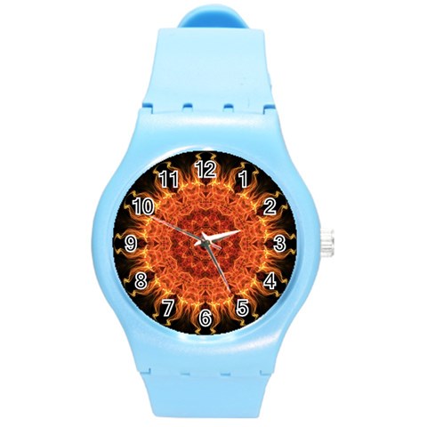 Flaming Sun Plastic Sport Watch (Medium) from ArtsNow.com Front