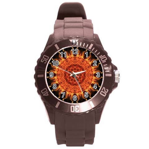 Flaming Sun Plastic Sport Watch (Large) from ArtsNow.com Front