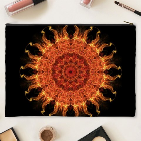 Flaming Sun Cosmetic Bag (XXXL) from ArtsNow.com Back