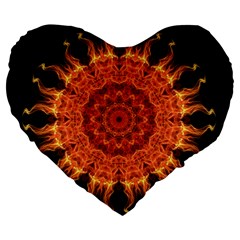 Flaming Sun 19  Premium Heart Shape Cushion from ArtsNow.com Front