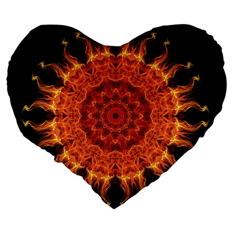 Flaming Sun 19  Premium Heart Shape Cushion from ArtsNow.com Back