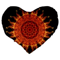 Flaming Sun 19  Premium Heart Shape Cushion from ArtsNow.com Back