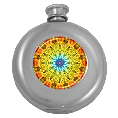 Flower Bouquet Hip Flask (Round) from ArtsNow.com Front