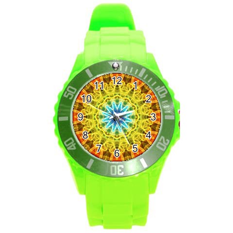 Flower Bouquet Plastic Sport Watch (Large) from ArtsNow.com Front