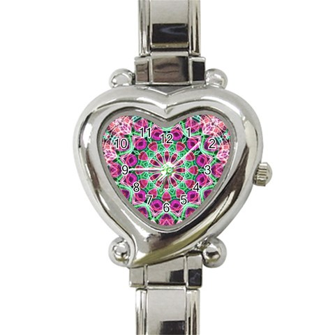 Flower Garden Heart Italian Charm Watch  from ArtsNow.com Front