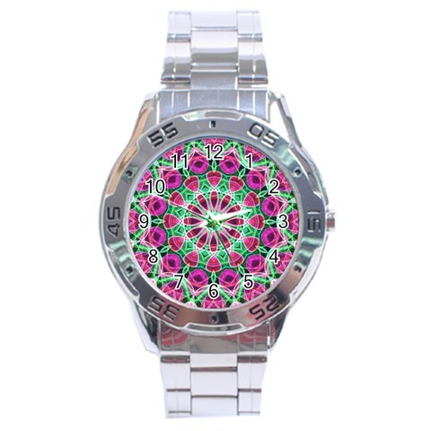 Flower Garden Stainless Steel Watch from ArtsNow.com Front