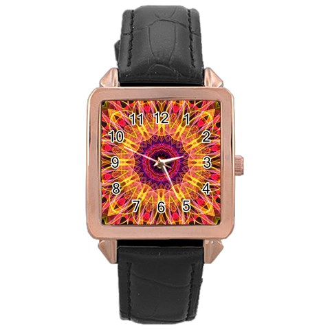 Gemstone Dream Rose Gold Leather Watch  from ArtsNow.com Front