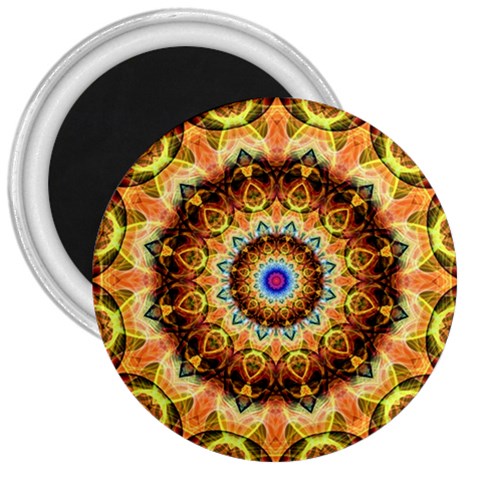 Ochre Burnt Glass 3  Button Magnet from ArtsNow.com Front