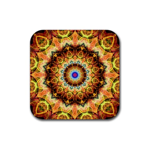 Ochre Burnt Glass Drink Coaster (Square) from ArtsNow.com Front