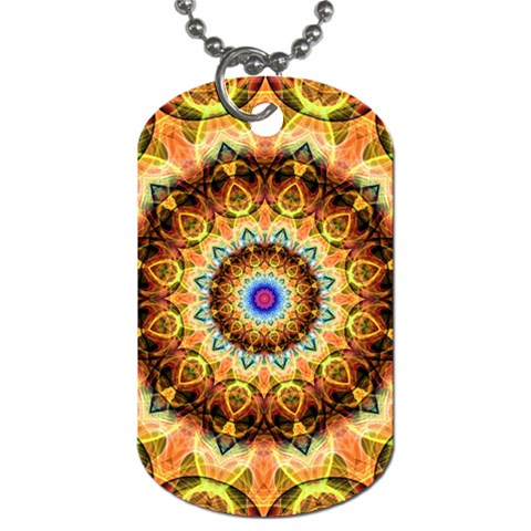 Ochre Burnt Glass Dog Tag (Two Front