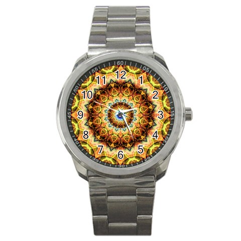 Ochre Burnt Glass Sport Metal Watch from ArtsNow.com Front