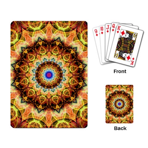 Ochre Burnt Glass Playing Cards Single Design from ArtsNow.com Back