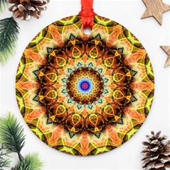 Ochre Burnt Glass Round Ornament (Two Sides) from ArtsNow.com Front