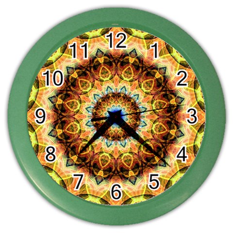 Ochre Burnt Glass Wall Clock (Color) from ArtsNow.com Front