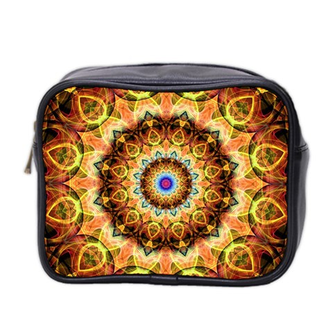 Ochre Burnt Glass Mini Travel Toiletry Bag (Two Sides) from ArtsNow.com Front