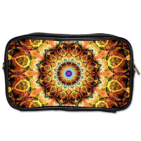 Ochre Burnt Glass Travel Toiletry Bag (One Side) from ArtsNow.com Front