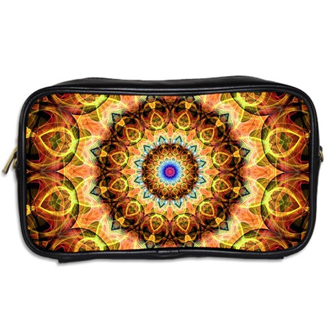 Ochre Burnt Glass Travel Toiletry Bag (Two Sides) from ArtsNow.com Back