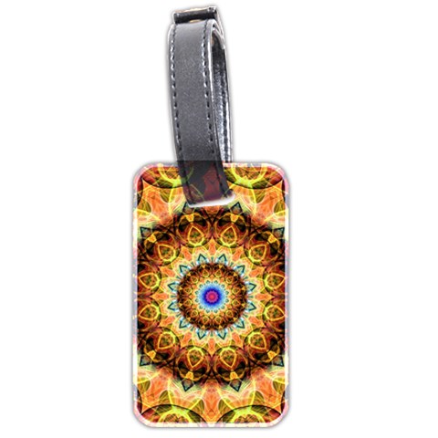 Ochre Burnt Glass Luggage Tag (Two Sides) from ArtsNow.com Front