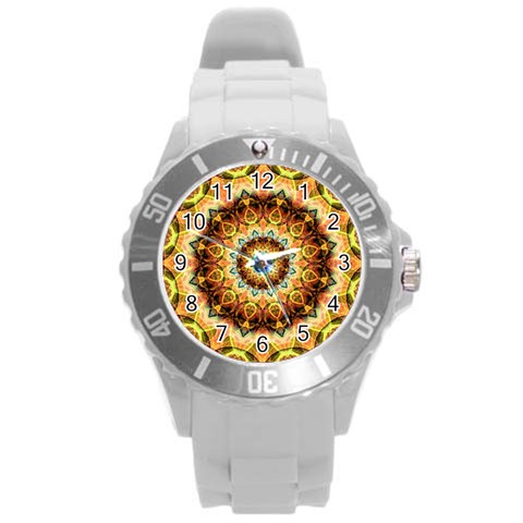 Ochre Burnt Glass Plastic Sport Watch (Large) from ArtsNow.com Front