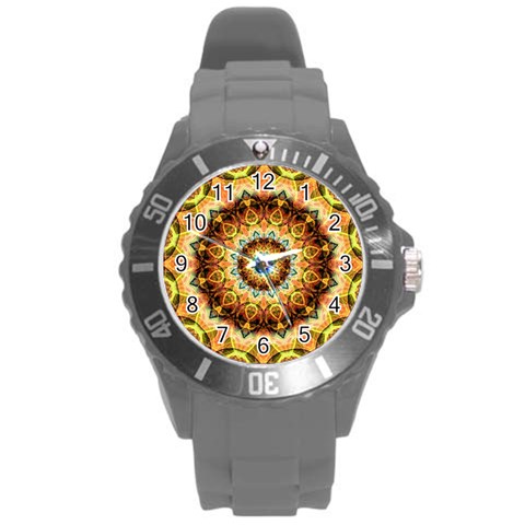 Ochre Burnt Glass Plastic Sport Watch (Large) from ArtsNow.com Front