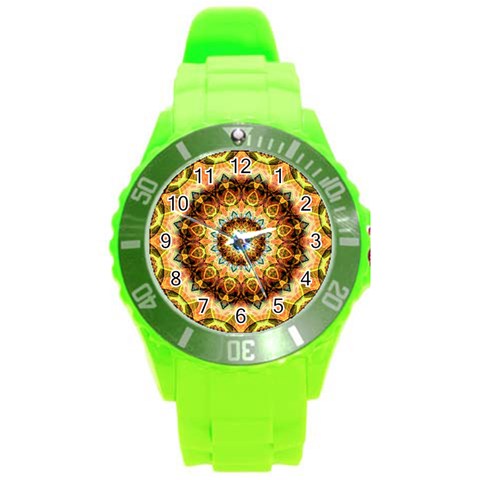 Ochre Burnt Glass Plastic Sport Watch (Large) from ArtsNow.com Front