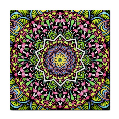 Psychedelic Leaves Mandala Ceramic Tile from ArtsNow.com Front