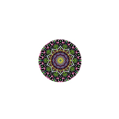 Psychedelic Leaves Mandala 1  Mini Button from ArtsNow.com Front