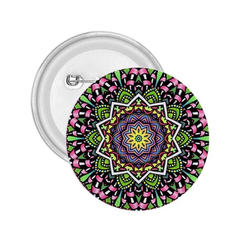 Psychedelic Leaves Mandala 2.25  Button from ArtsNow.com Front