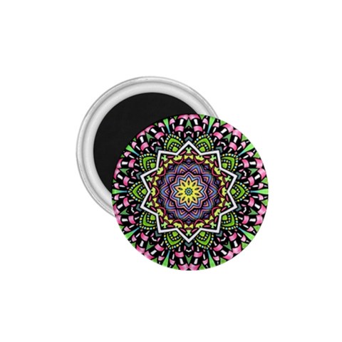 Psychedelic Leaves Mandala 1.75  Button Magnet from ArtsNow.com Front