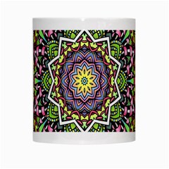 Psychedelic Leaves Mandala White Coffee Mug from ArtsNow.com Center