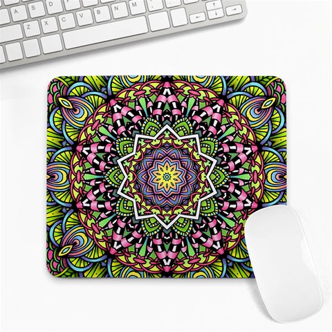 Psychedelic Leaves Mandala Large Mouse Pad (Rectangle) from ArtsNow.com Front