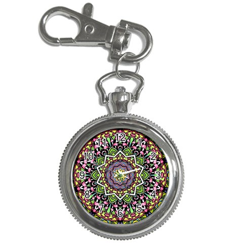 Psychedelic Leaves Mandala Key Chain Watch from ArtsNow.com Front