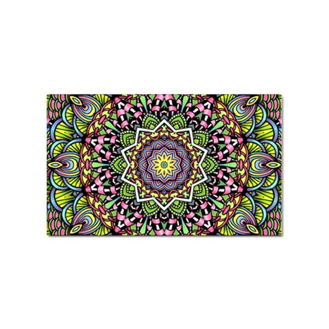 Psychedelic Leaves Mandala Sticker (Rectangle) from ArtsNow.com Front