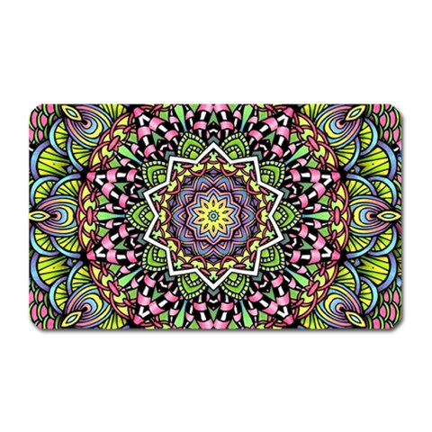 Psychedelic Leaves Mandala Magnet (Rectangular) from ArtsNow.com Front