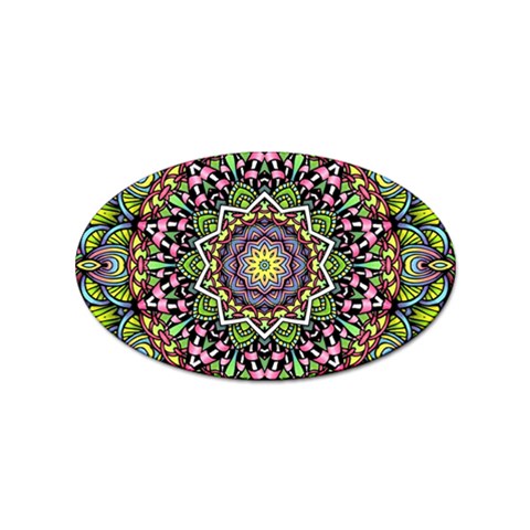 Psychedelic Leaves Mandala Sticker 10 Pack (Oval) from ArtsNow.com Front