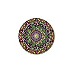 Psychedelic Leaves Mandala Golf Ball Marker