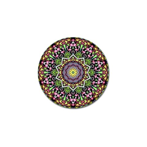 Psychedelic Leaves Mandala Golf Ball Marker 4 Pack from ArtsNow.com Front