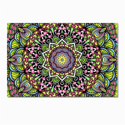 Psychedelic Leaves Mandala Postcards 5  x 7  (10 Pack) from ArtsNow.com Front